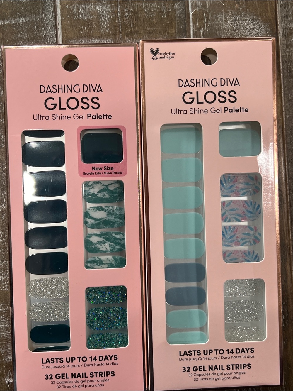 Dashing Diva- Gloss Ultra Shine Gel Palette Nail Strips - Teal & Mint